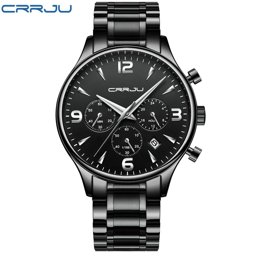 

CRRJU 2218 Men's Quartz Watches Top Brand Luxury Sports Chronograph Date Army Military Waterproof Wrist Watch