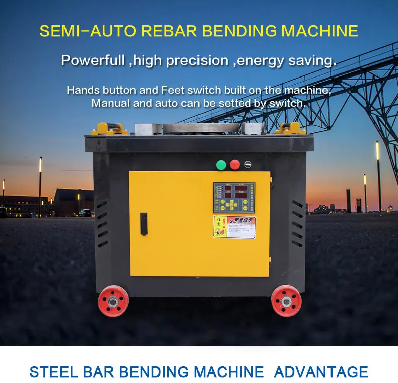 Gw40f Bend 640mm Rebar Bender Automatic Steel Bar Bending Machine For