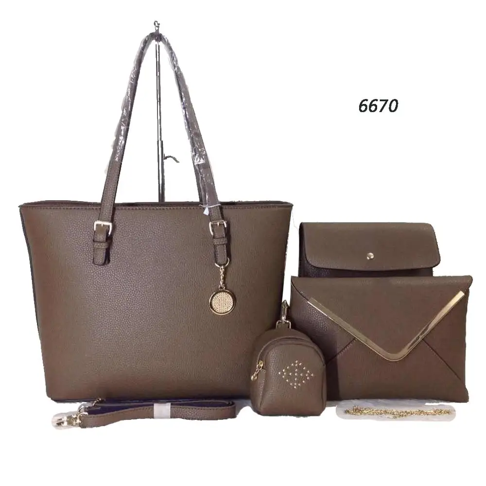 

2019New Hot sale women fashion handbags pu leather Designer shoulder tote bag 4 pieces bag wallet set, Black,wine,brown,blue,green,coffee,pink