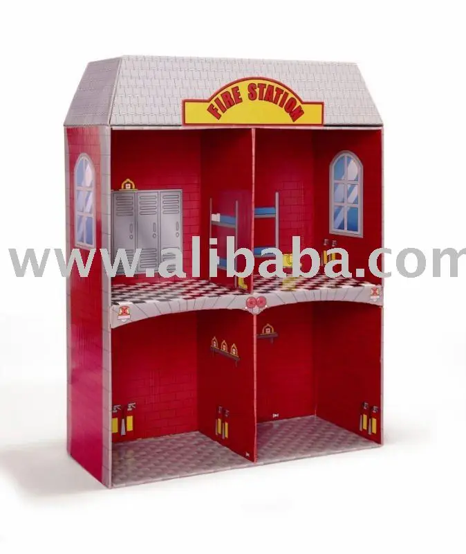 Cardboard Fire Station Dollhouse Buy Cardboard Dollhouse