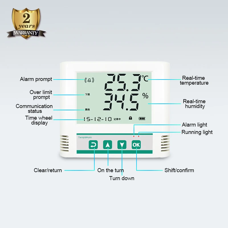 Long range wireless Sensor temperature humidity transmitter with lcd display