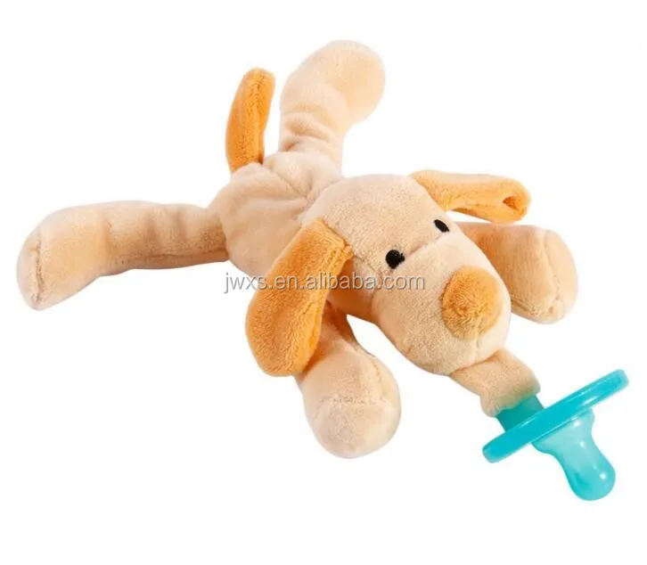 Baby Animal Pacifier Holder Stuffed Animal Soft Plush Toy Detachable