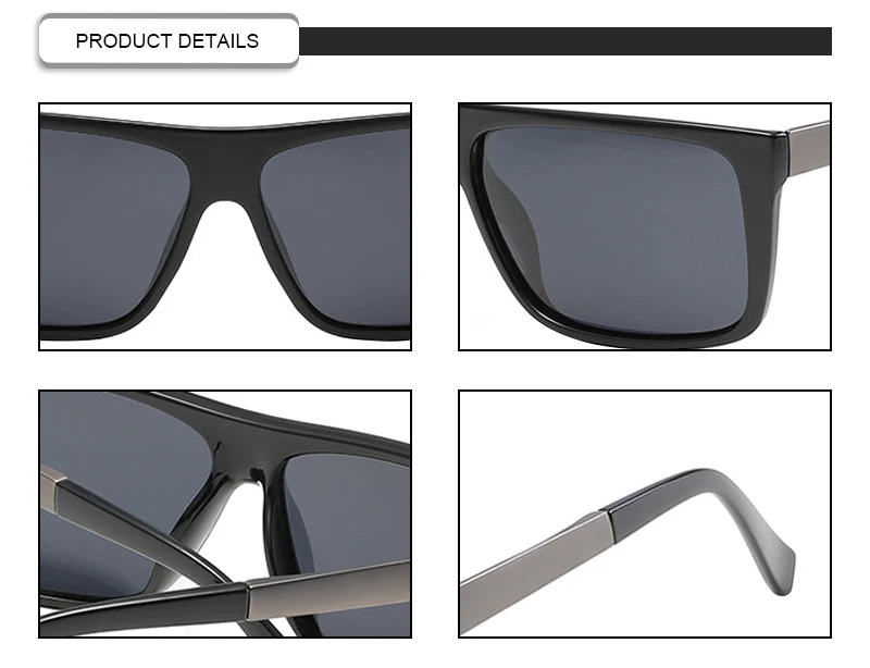 Ready Stock Hot 2019 Men Square Polarized TAC Mirror PC Frame Sunglasses