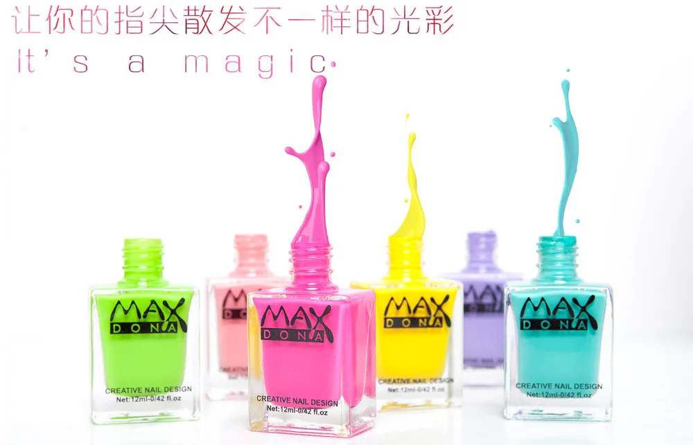 1Pcs Hot New Fashion 8 Colors Water based 6ml Non toxic Tasteless Green Nail Polish Can