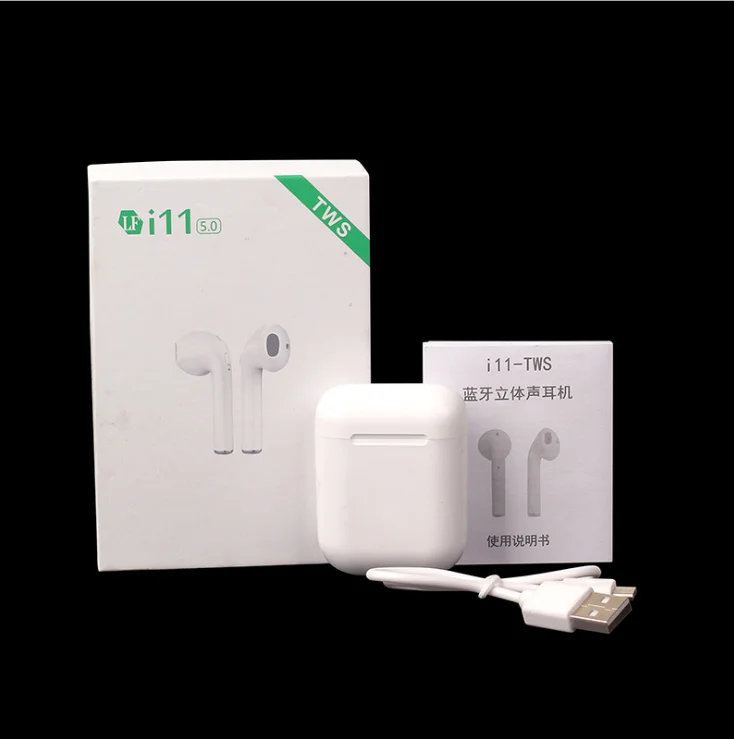 

Amazon Top Seller 2019 I11 I12 TWS V5.0 Sport BT Wireless Earphones Earbuds with Charging Case, White
