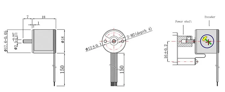 18mm incremental encoder Length measuring rotary NPN open collector