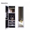 Hot Dressing Lockable Floor Mirror Jewelry Cabinet Bedroom Wooden Makeup Cabinet with Mirror