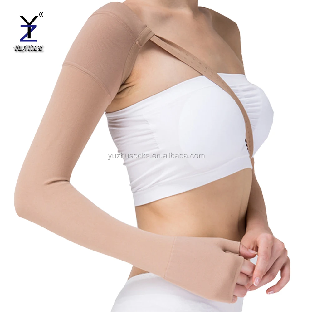 23-32 mmhg medical class 2 post mastectomy lymphedema compression arm sleeve with glove / gaunthlet