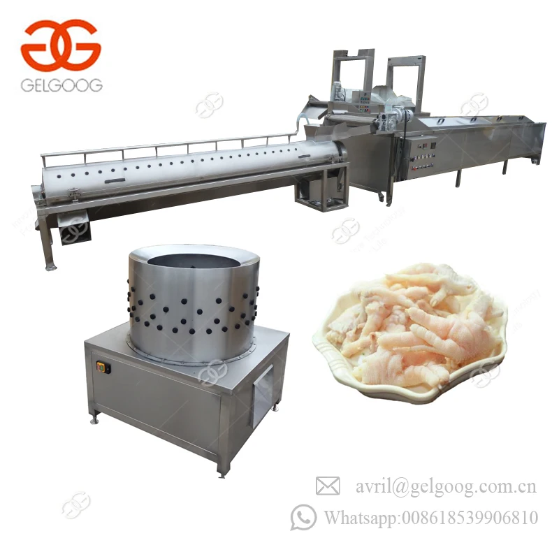 Hot Sale Automatic Chicken Feet Cutting Leg Peeling Blanching 