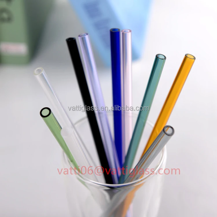 

Custom clear and colored Borosilicate reusable Glass drinking straws, (any color you want )clear;blue;green;teal;amber;yellow etc.