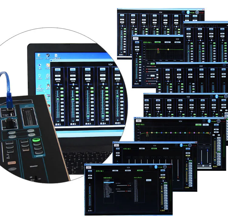 X24 professional 24 channel audio mixer digital