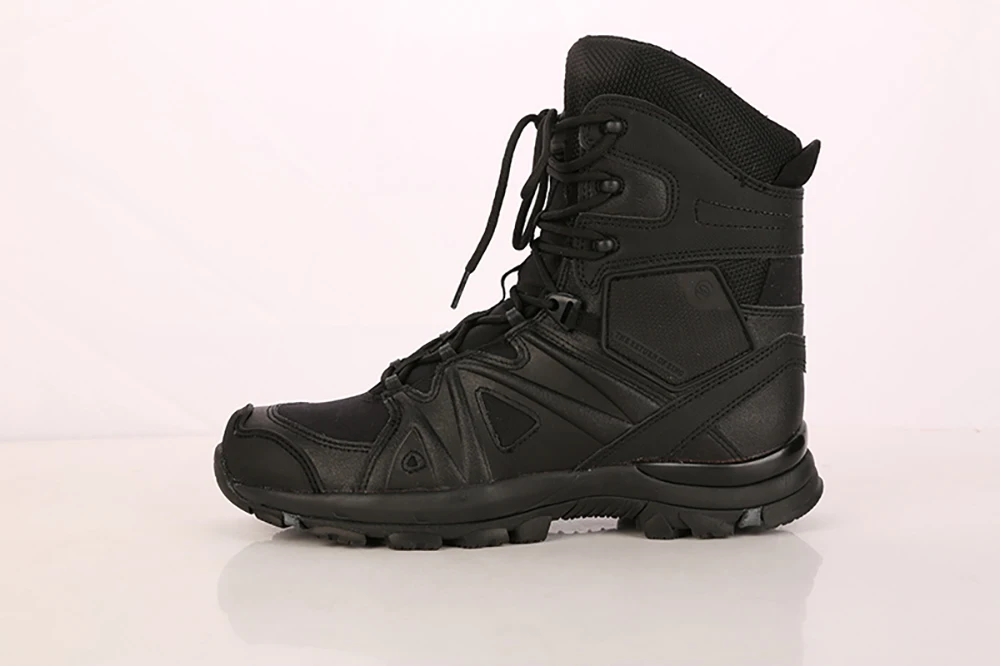 comfortable black combat boots