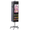 Retail metal flooring stand peg board rack accessories display stand with wheels