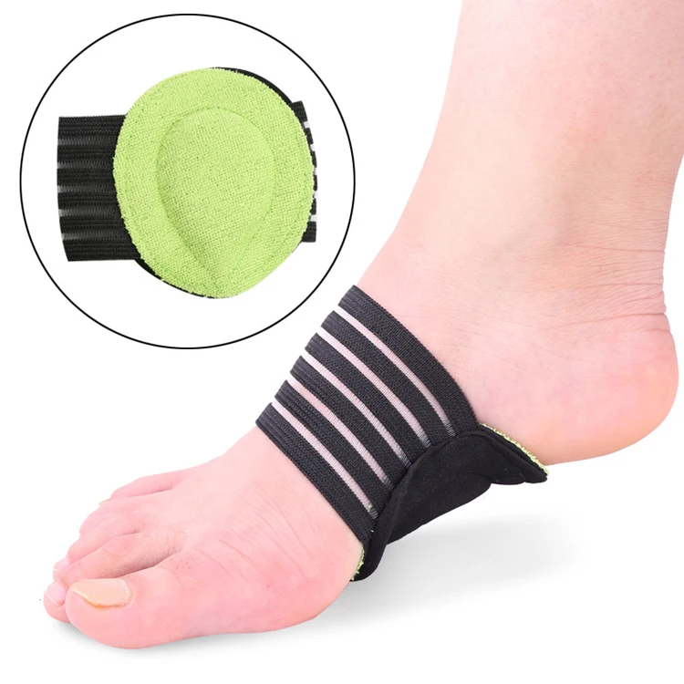 

china factory cheap price cotton flat foot protection compression orthotic arch support brace, Black+green