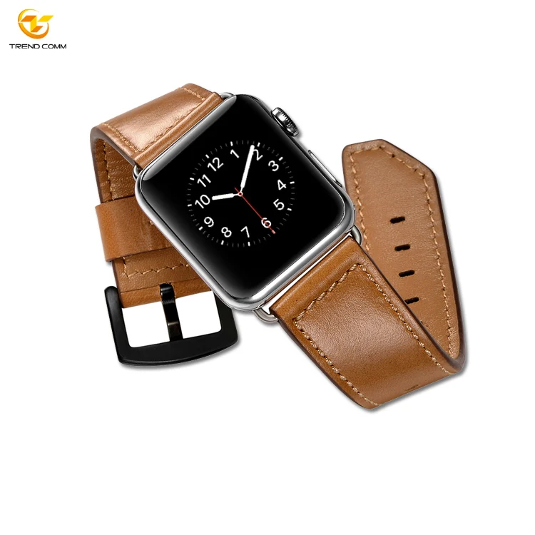 

For Apple iwatch Band Genuine Leather 38 Strap 42mm Watch Belt, Black and brown