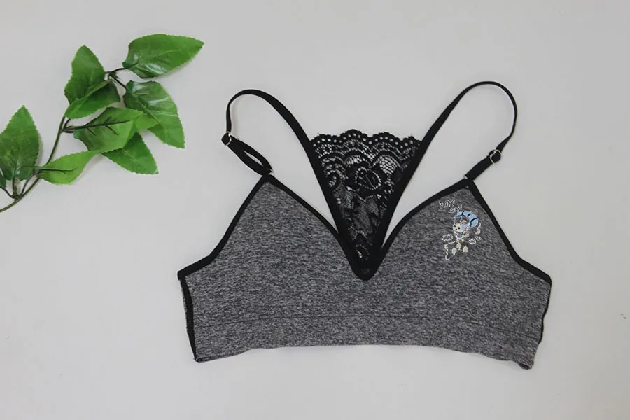 Sweet Teenager Girl Bra Panty Set Cute Print Lovely