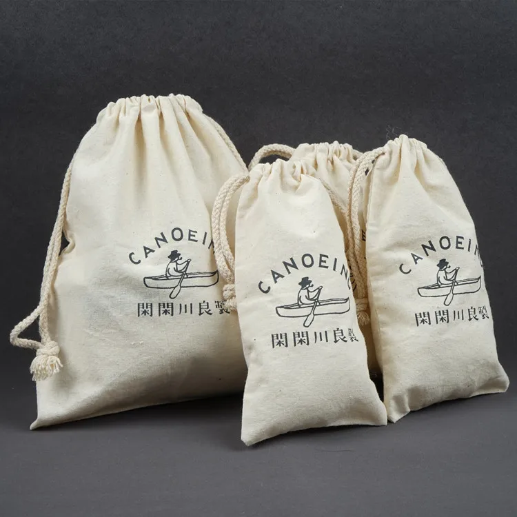 Small Cloth Bags Drawstring Bag Canvas Sack Dust Cotton Fabric With