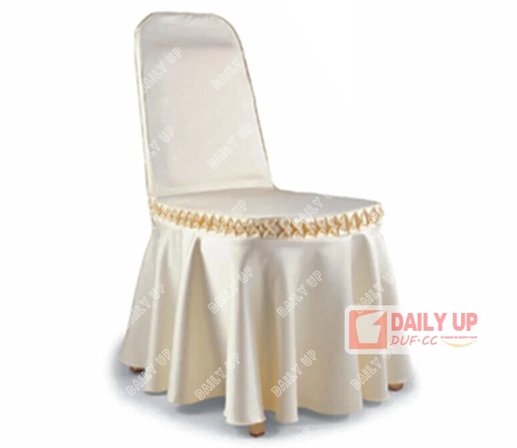 Ruffled Wedding Dining Chair Cover Garden Chair Cover Church Chair Cover Fabric