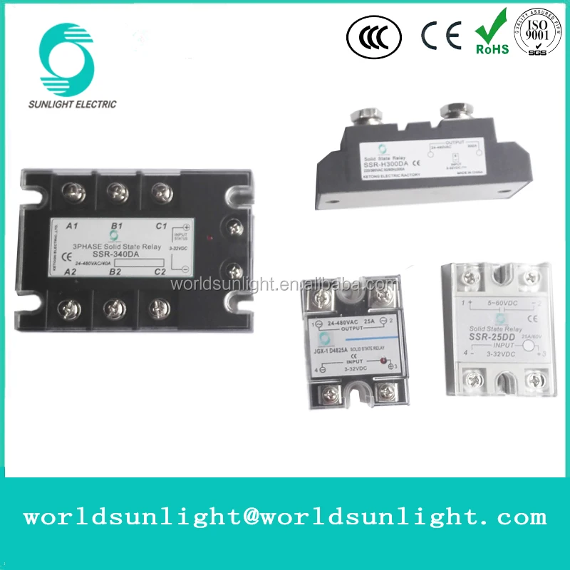 SSR-75DA-H 75A 3-32VDC input 90-480VAC output single phase dc to ac dc-ac ssr solid state relay