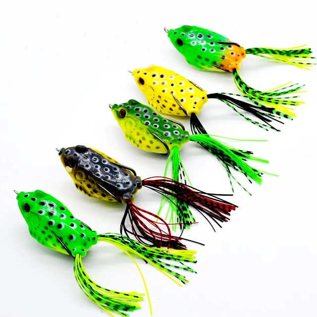 

High quality 3D eyes Handmade Bass Frog Fishing Lure Soft Hollow Body Fishing Frog lure, Multi