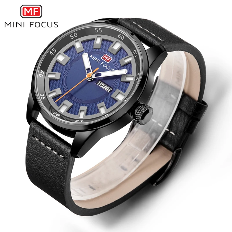 

Mini Focus Shenzhen Leather Band Alloy Wrist Quartz Men Watches with Japan Move, 4 or 5 colors