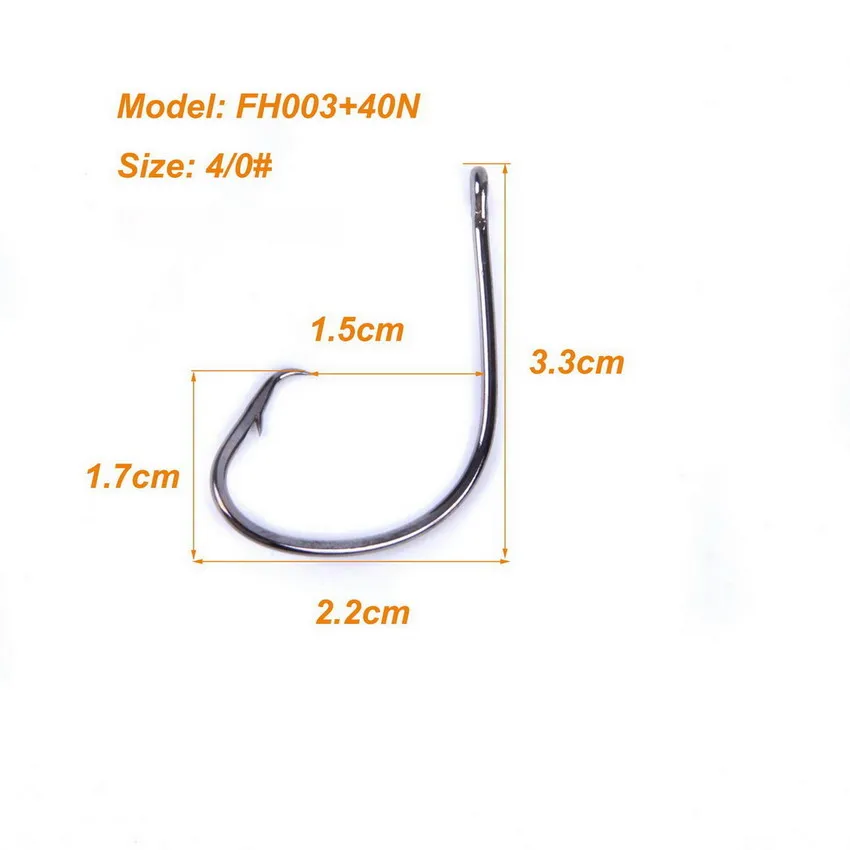 

100Pcs/Pack 4/0# Sport Circle Hook Jig Big Baitholder Fishing Hooks Black Mix Size, Black color