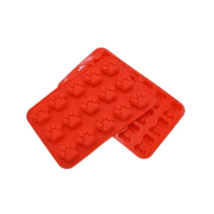 Image of 2-Pack Food Grade Paw and Bone silicone pet baking pan