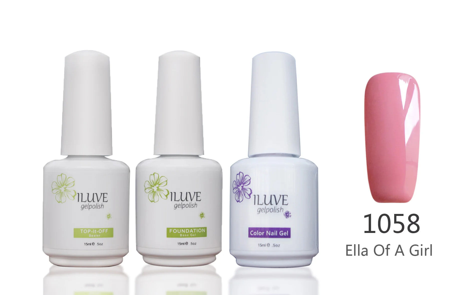 3 packs iLuve Professional Sweet Girls Pink Nail Gel Polish UV LED Lamps Gel 15ml Base