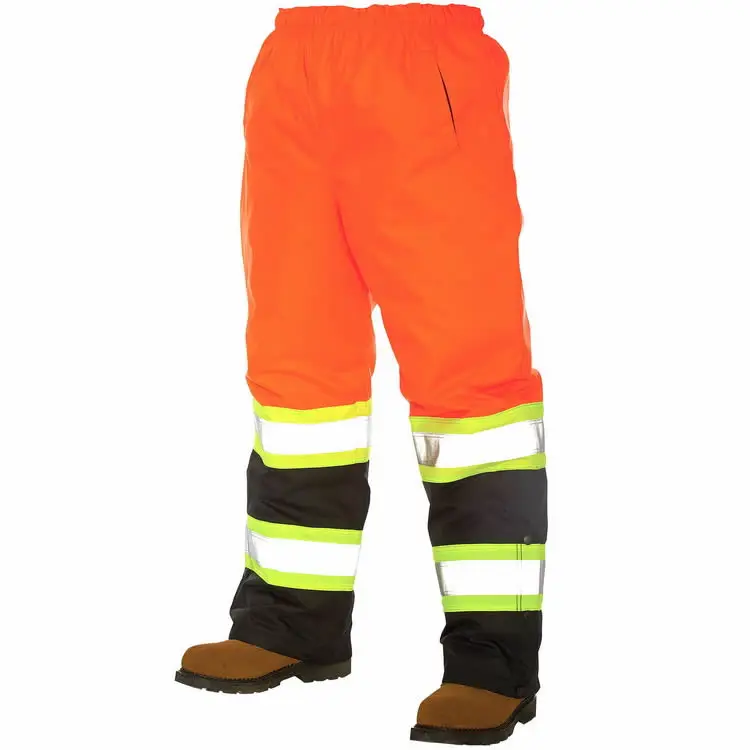 High Visibility 100 Polyester Orange Elastic Waist Traffic Road Way