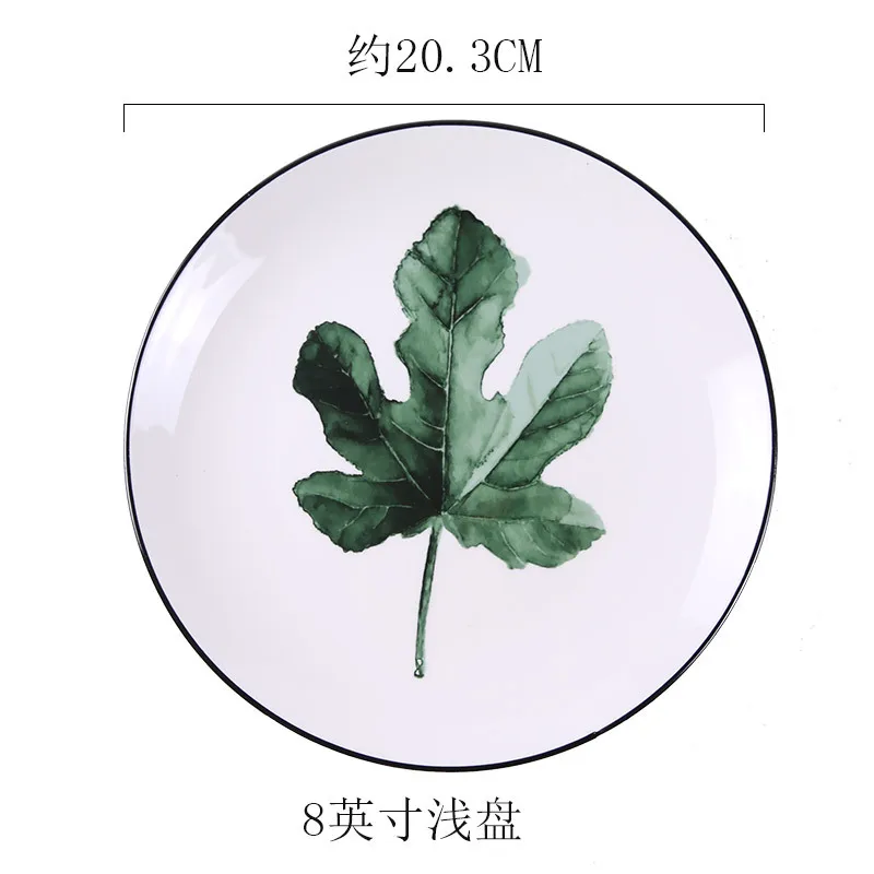 
New design botanical dish plate ceramic cake/dessert plates 