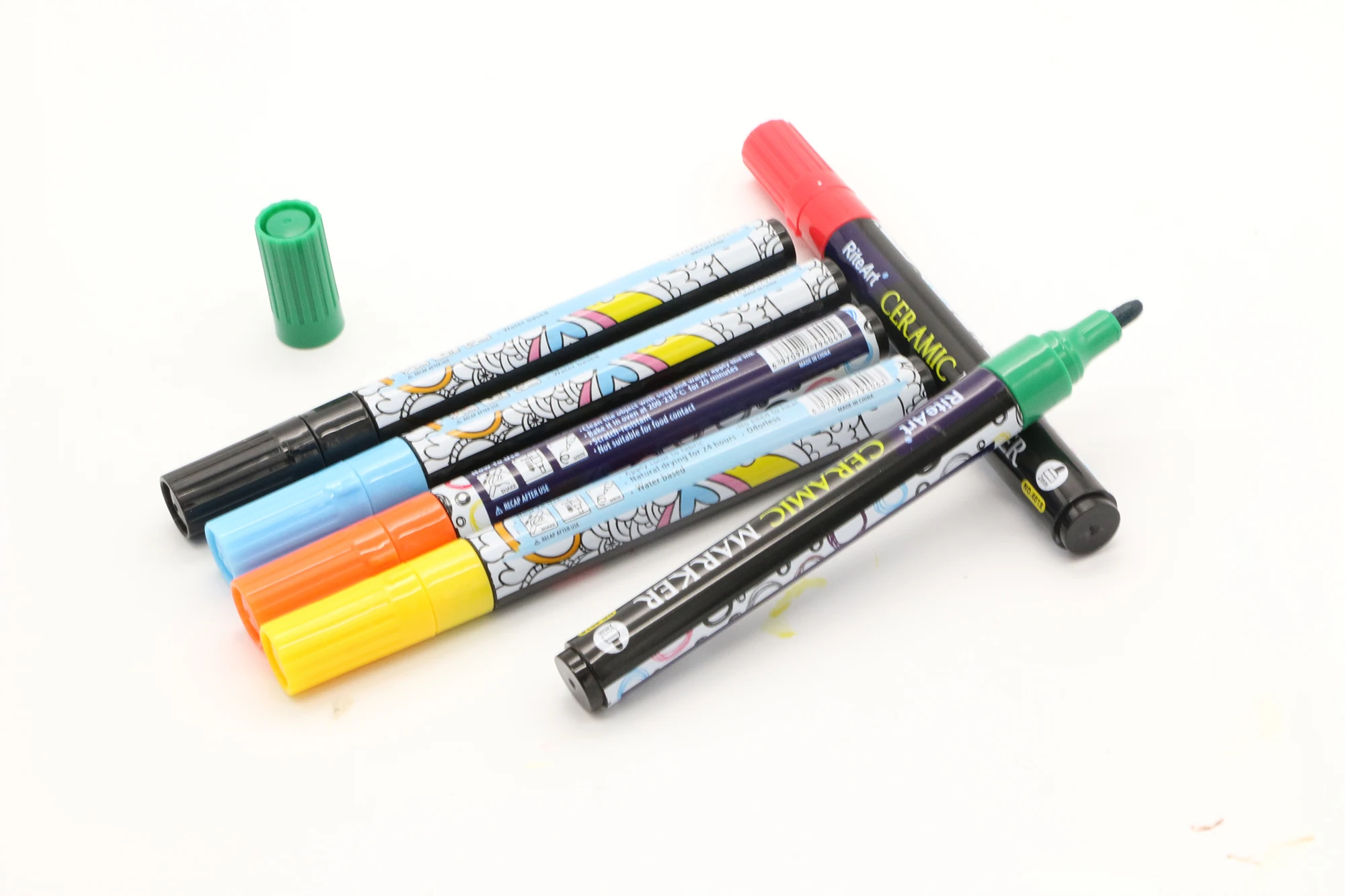 Permanent Premium 6 Colors Water Based Ink Ceramic Glass Markers For Painting On Rock Glass