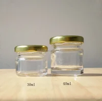 

30ml 25g 1oz clear mini airtight jam honey food container glass jar with lid