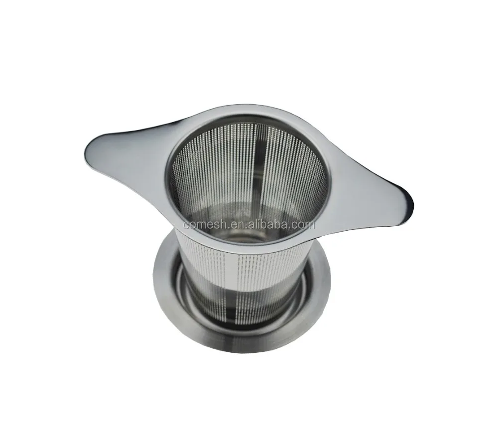 Stainless Steel Mesh Tea Infuser Cup Strainer Loose Leaf Filter Double Handle 