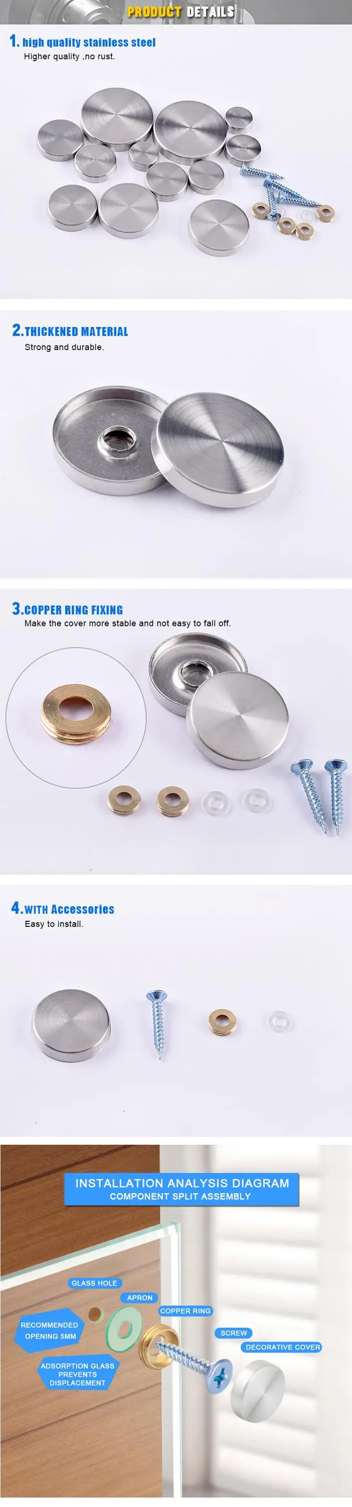 decorative wall mounting screw