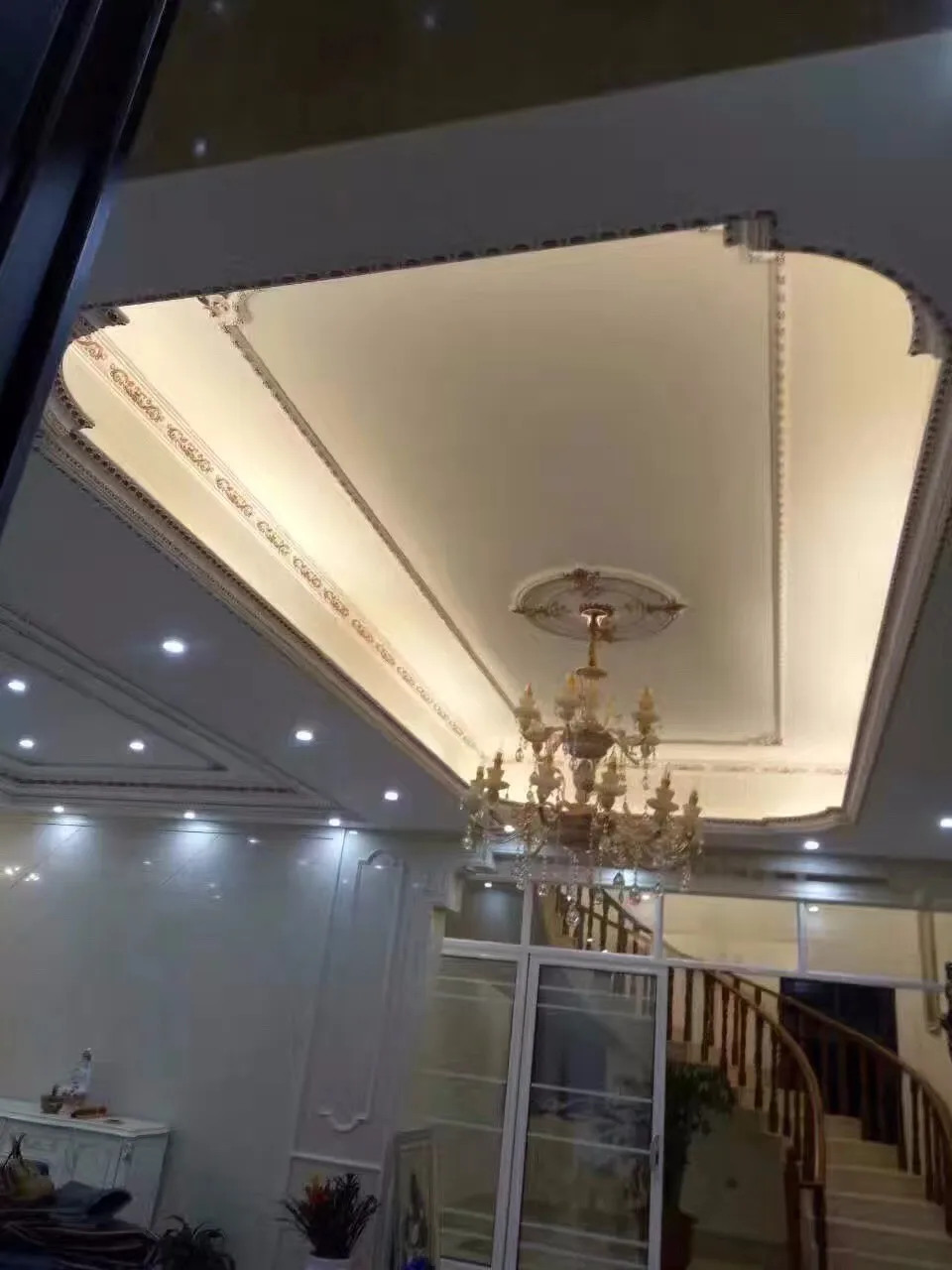 Ceiling Decorative Polyurethane Gold Pu Flexible Molding