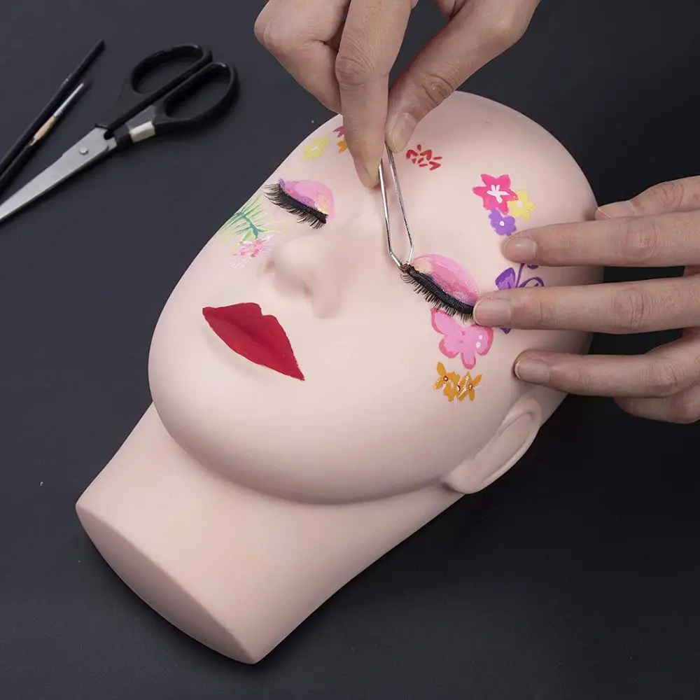 RTS custom eyelash training mannequin head with eyelashes for eyelash extension training display