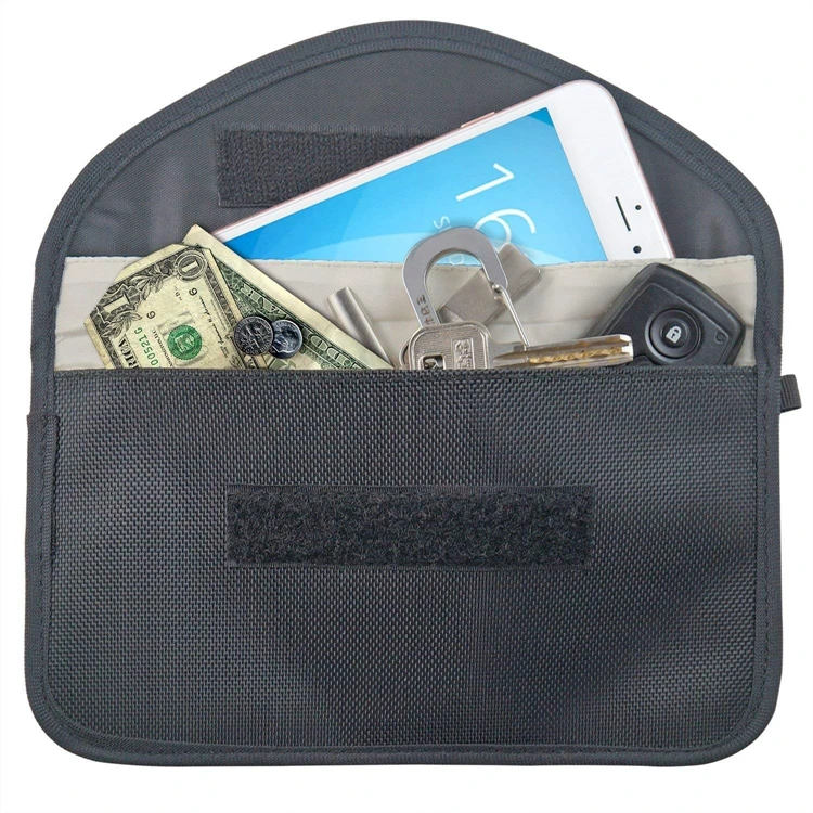 

RFID Blocker Pouch RFID Credit Card Sleeve Anti Theft Faraday Bag for Car Key Fob & Cell Phone Blocking Pocket, Black