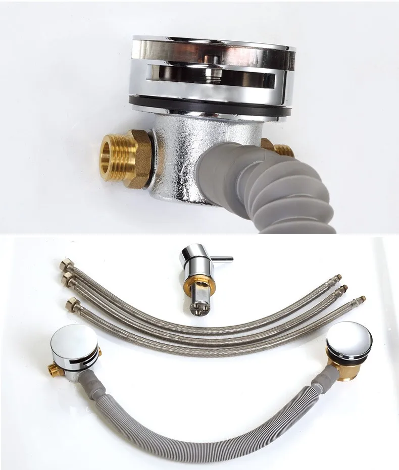 Brass single handles bath mixer deck mounted single lever bathtub taps bath faucets 2019