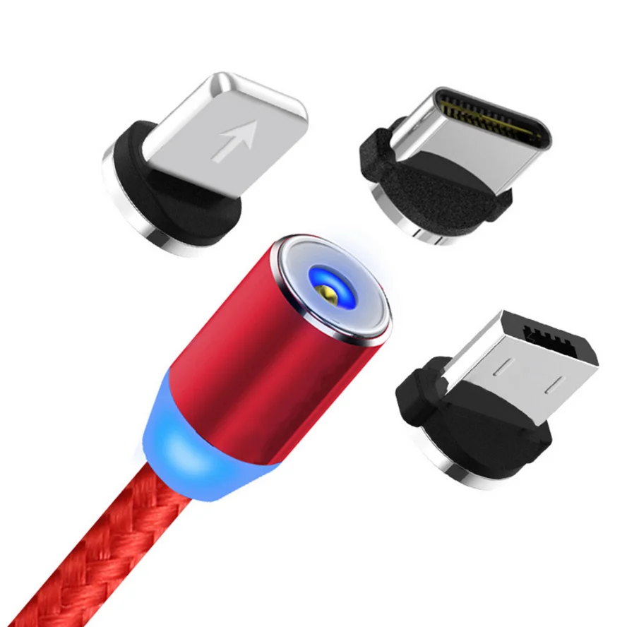 

New Magnetic Usb Otg Cable 3 In 1 Magnetic Charging Cable Magnetic Usb Cable, Black;red;gold;sliver