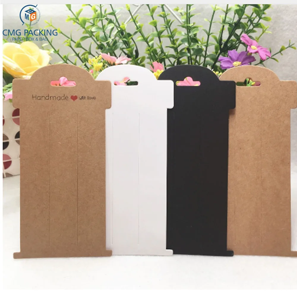 Custom Kraft Paper Woven Hair Clip Hair Claws Packaging Cards Multi