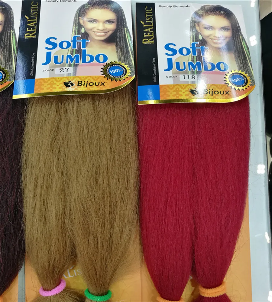 
Realistic Soft Jumbo braid Flame retardant fiber,hot water set,no smooth 48inch 60gr , 