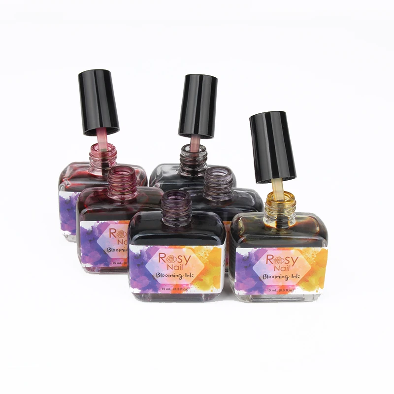 

new arrival 12pcs/set ink color gel nail polish liquid free samples blooming marble ink, 12 colors