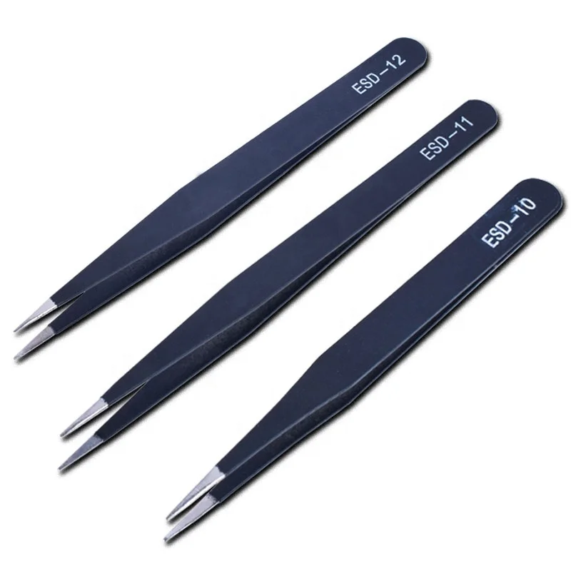 
WEEKS portable repair and maintain precision tools ESD pocket tweezers set stainless steel tweezers 
