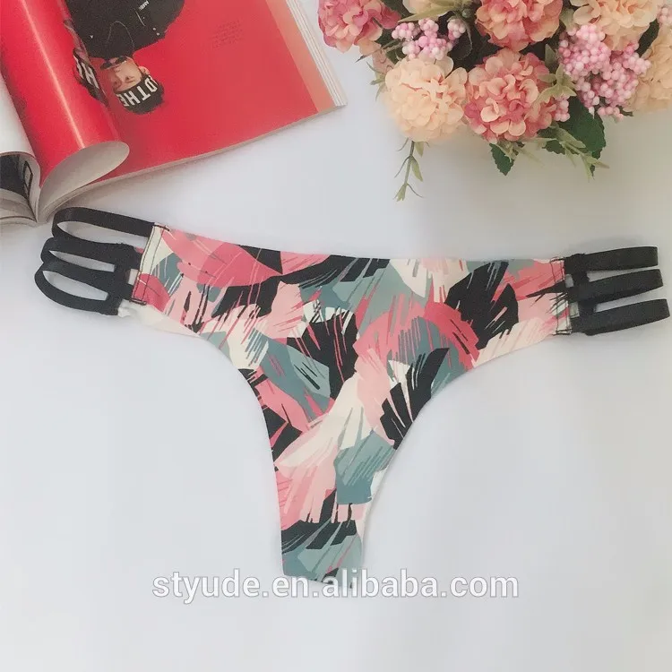 Ladies Laser Cut Bonded Underwear Sexy Panties Thongs Floral Lace