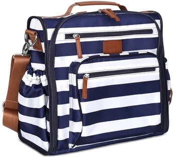 Striped Diaper Bag Travel Mum Backpack Convertible Cute Designer Baby Changing Pad Product On