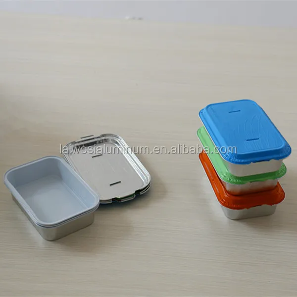 LWS airline serving hot meal disposable food packing rectangle aluminum foil trays
