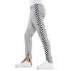 Checker Racing Poly Side Adjusters Zip Trousers Super Slim Black Techno Casual Track Pants Men