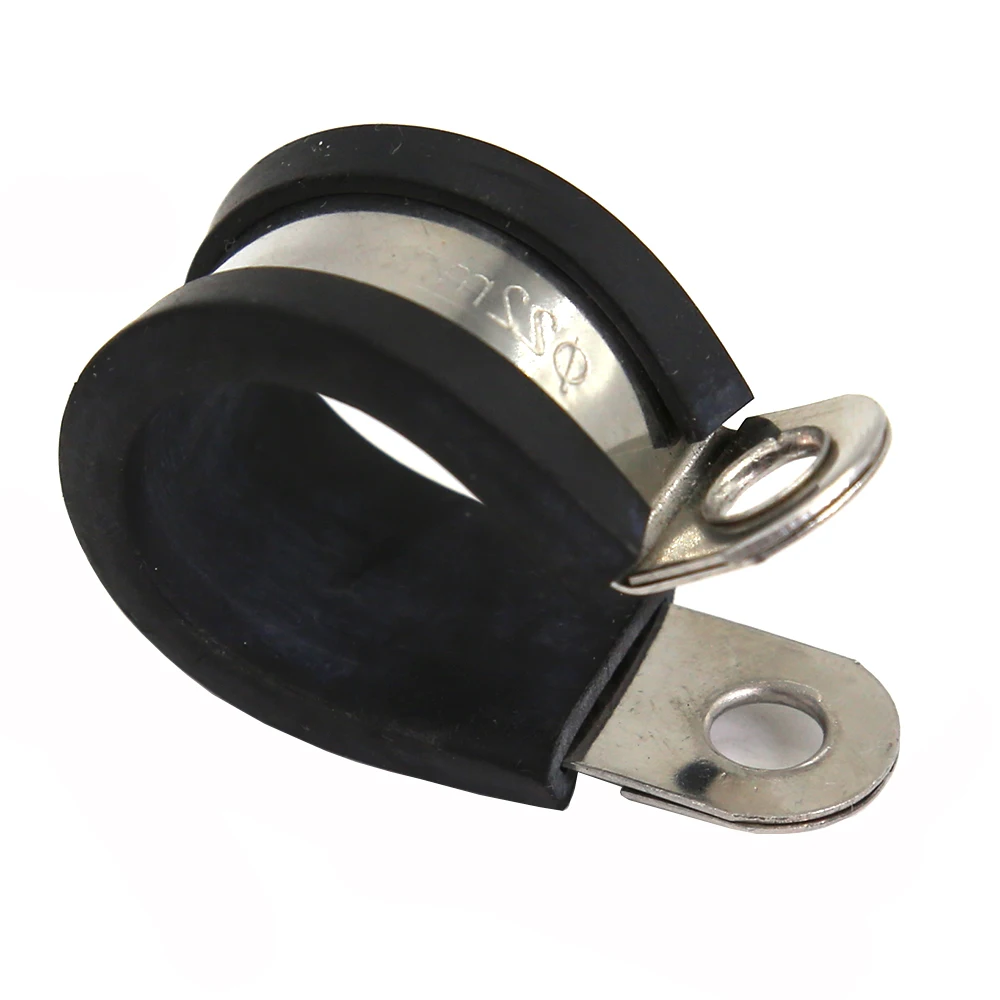 40mm Dia EPDM Rubber Lined P Clips Water Pipe Tube Hose Clamps Holder 2pcs 604267493614 