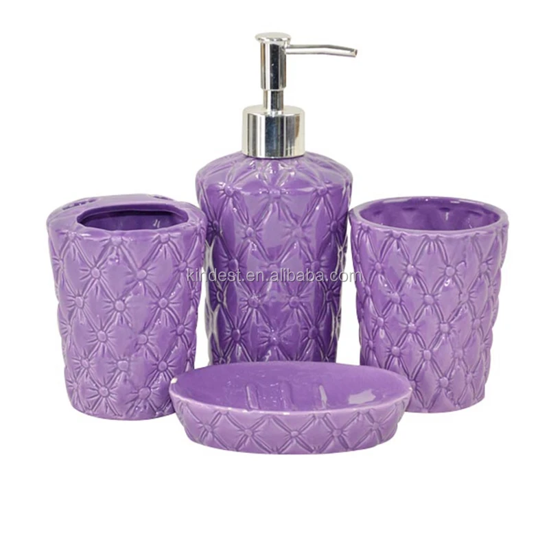 Factory Direct Ceramic Bathroom Accessories Dark Brown Purple Factory Direct Ceramic Bathroom