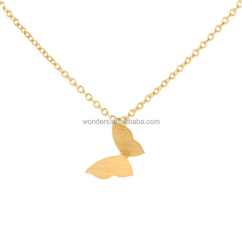 

Classic Sideway Butterfly With Gold lated Link Chain Stainless Steel Necklace
